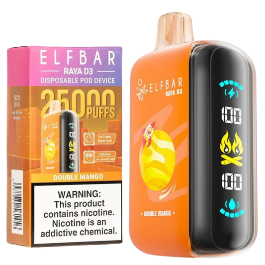 Buy Elfbar Raya D3 – 25,000 Puffs (Double Mango) | Express Delivery in Hyderabad