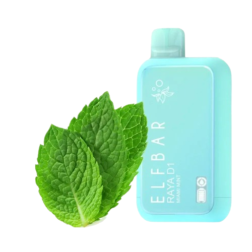 Buy Elfbar RAYA D1 – 13,000 Puffs Miami Mint Disposable Vape Online | Express Delivery in Hyderaba